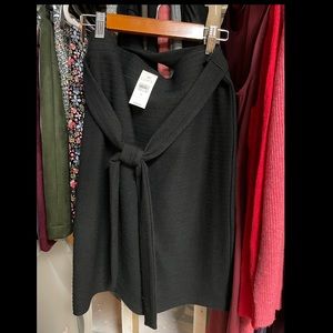 Lord black lightweight cross line detailing and tie skirt